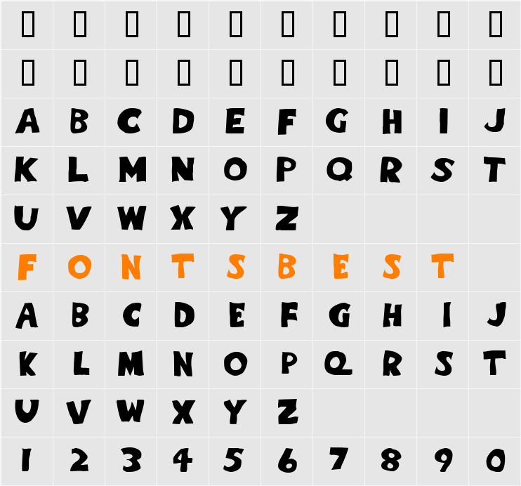 Eighty Percent Caps Character Map