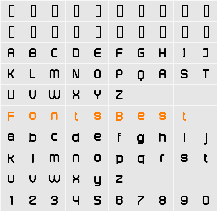 DistillaBold Character Map