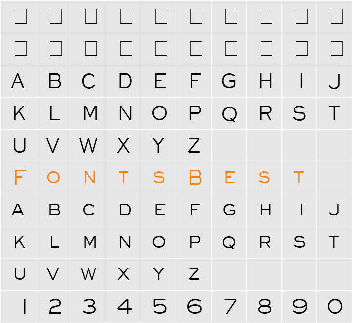 Eye glass Condensed Character Map