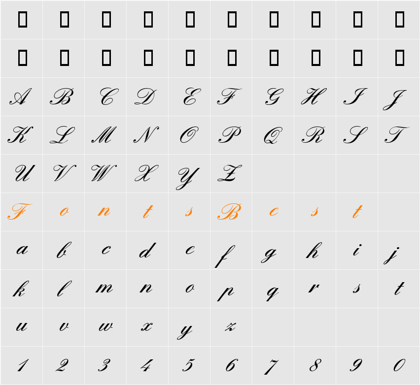 EngpassMedium Character Map