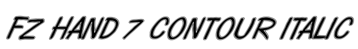 FZ HAND 7 CONTOUR ITALIC Font Image