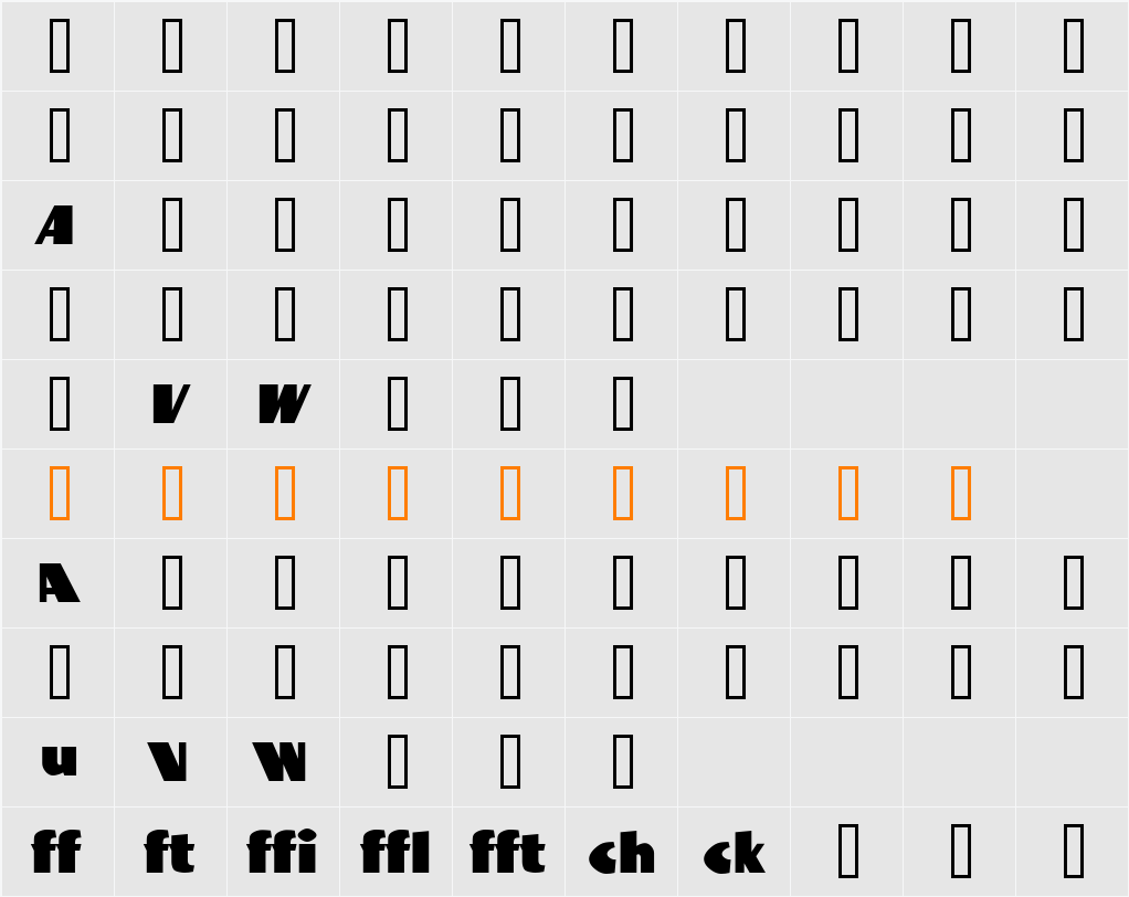 BottleKaps Profi Condensed  Character Map