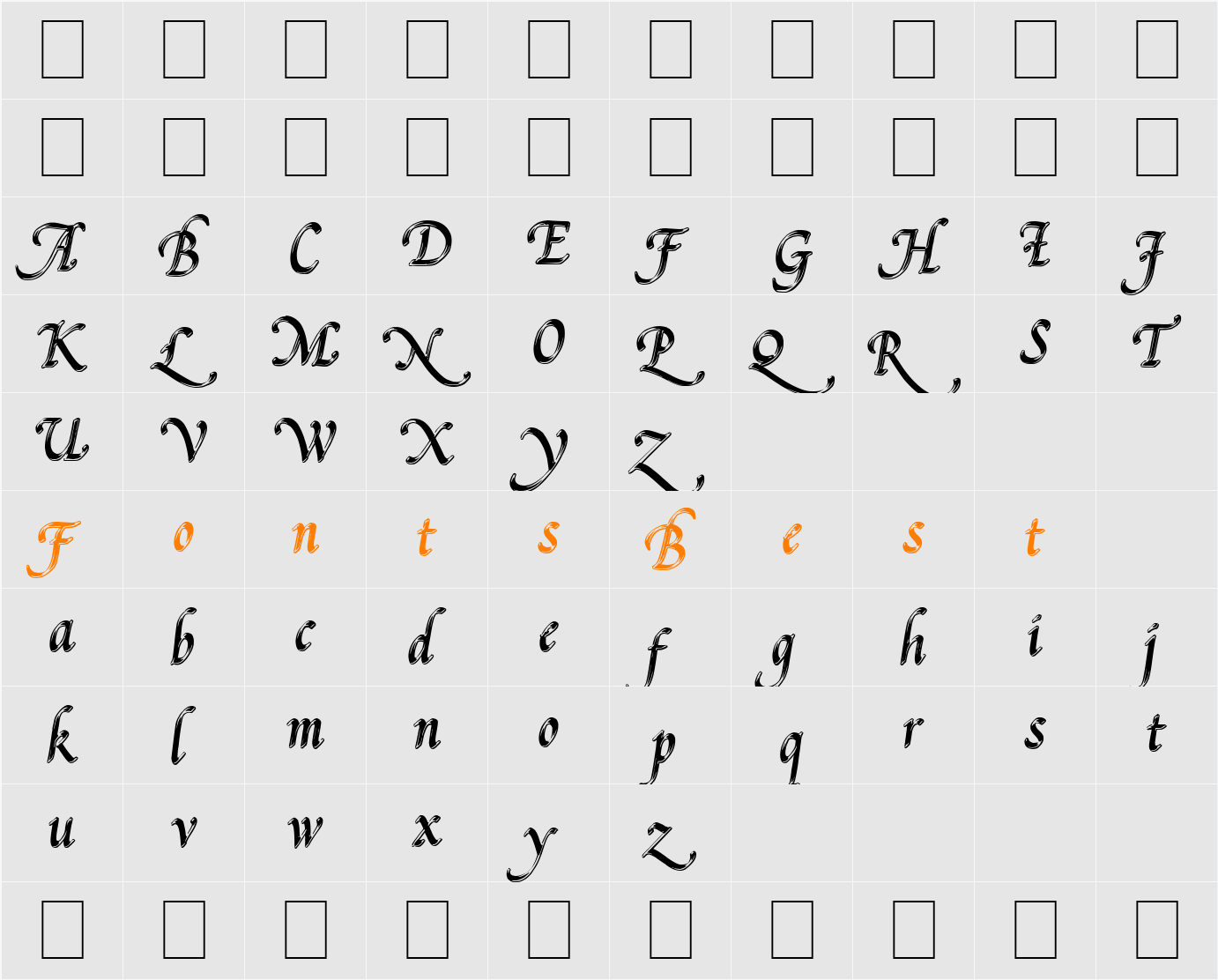Pal Mod Character Map