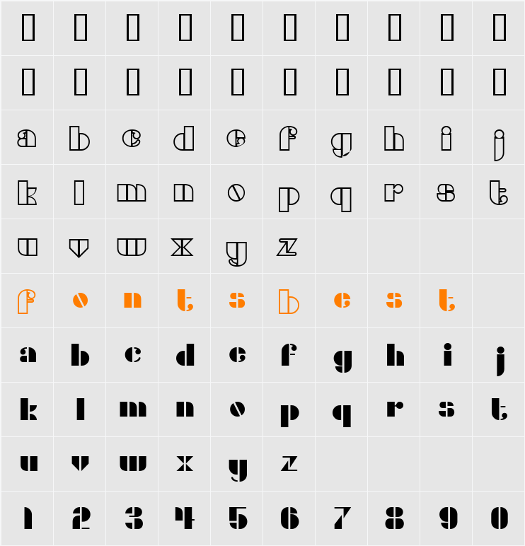 Densmore Character Map