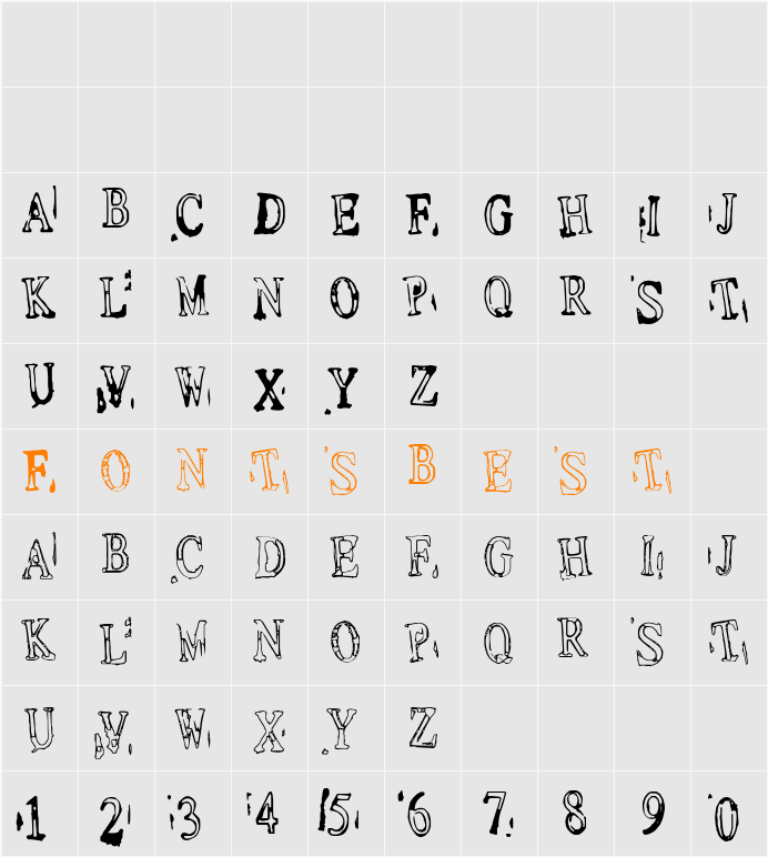 Depressionist v1.0 Character Map