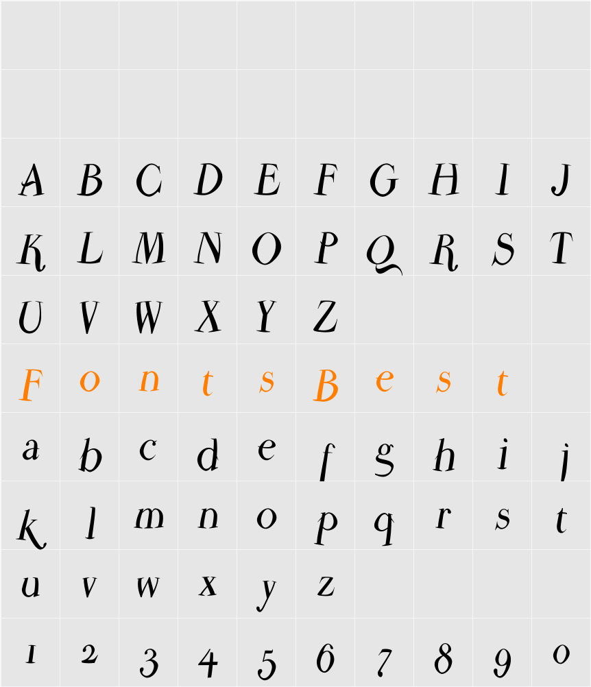 ParmaPetitFlyingRound Character Map