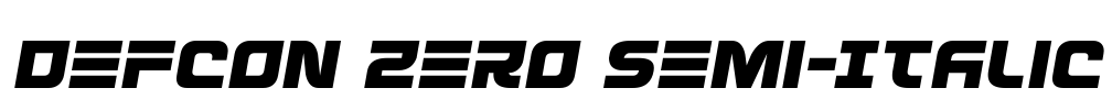 Defcon Zero Semi-Italic