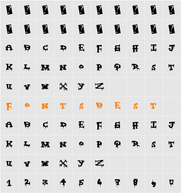 FreakyNight Character Map