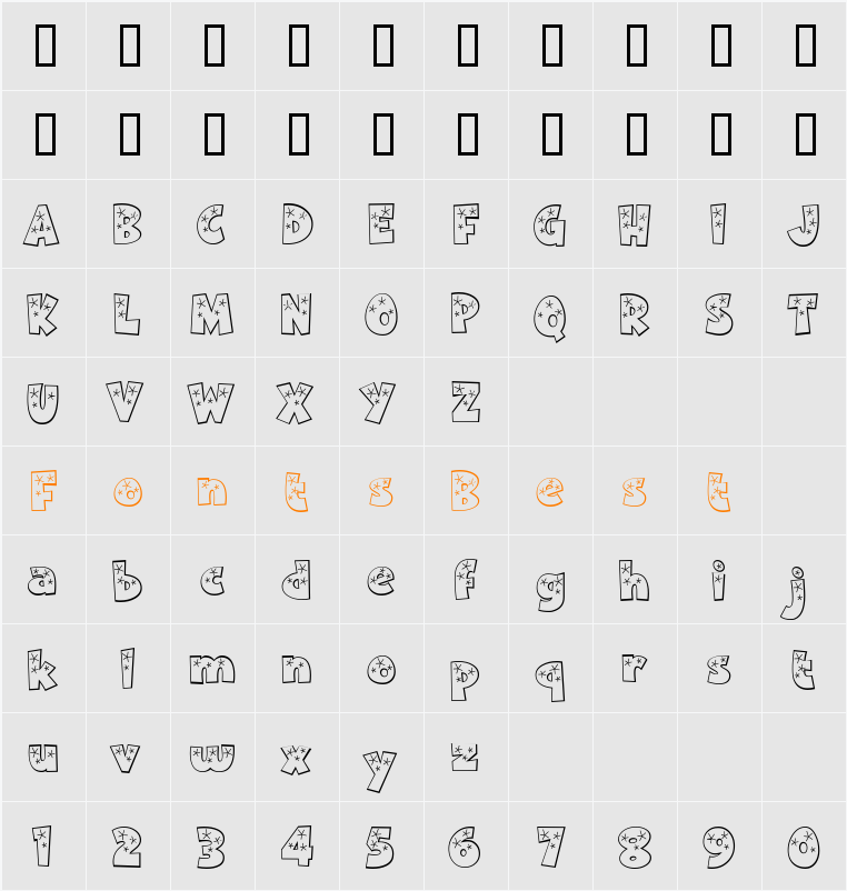 Twinkle Character Map