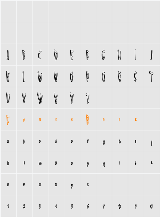 SCREAM IN PAIN Character Map