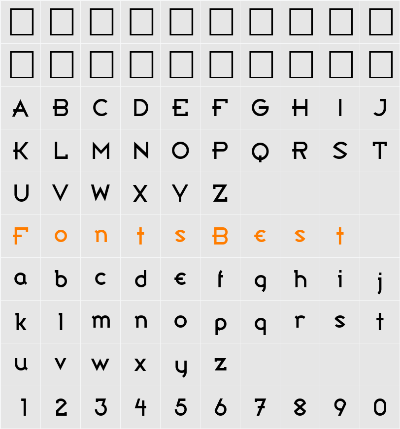 404-CAI978 Character Map