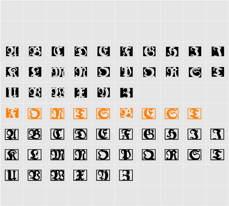 LuFraktorsoBroad Character Map