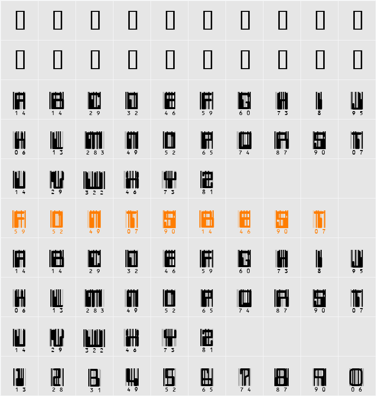 JI-Sliped Character Map