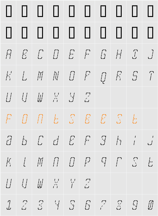 SkreanRegular Oblique Character Map