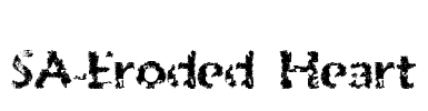 SA-Eroded Heart Font Image