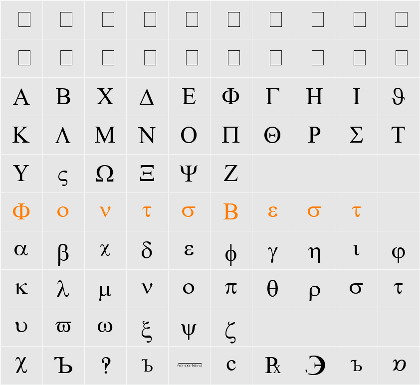 WP Symbol Character Map