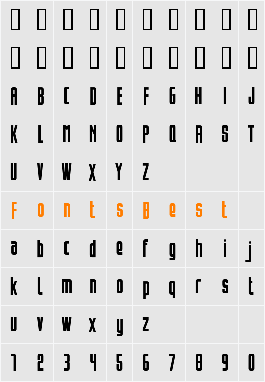 Opeln2001 Prosty Character Map