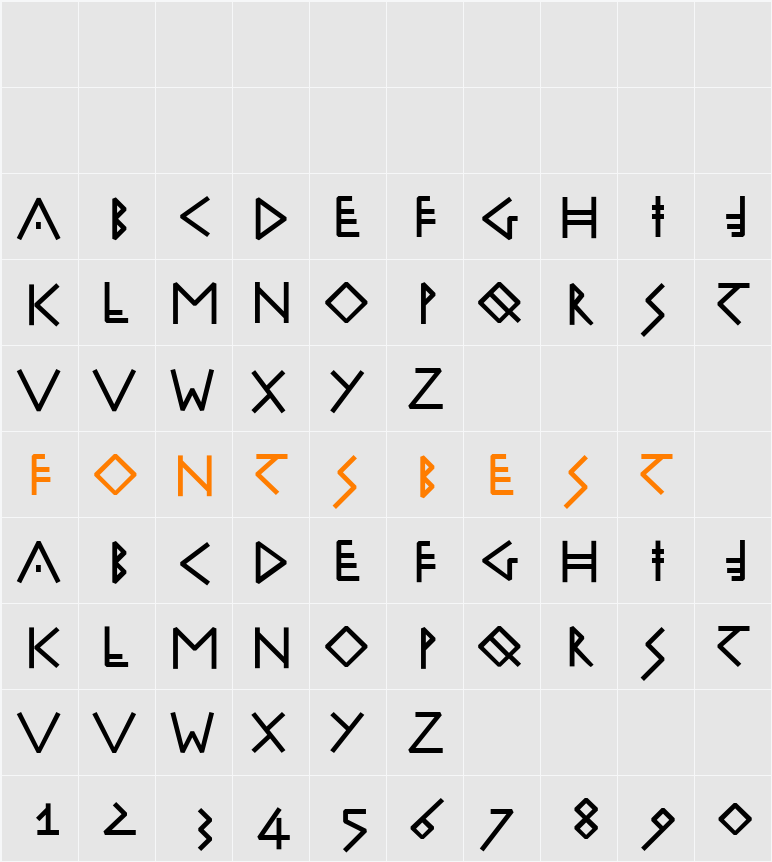 RuniK100 Character Map