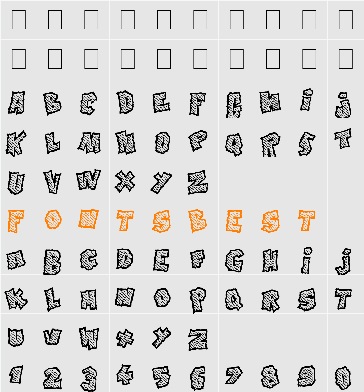 Doonga Slash Character Map