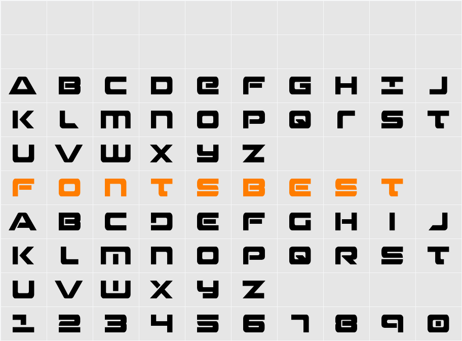 Strikelord Condensed Character Map