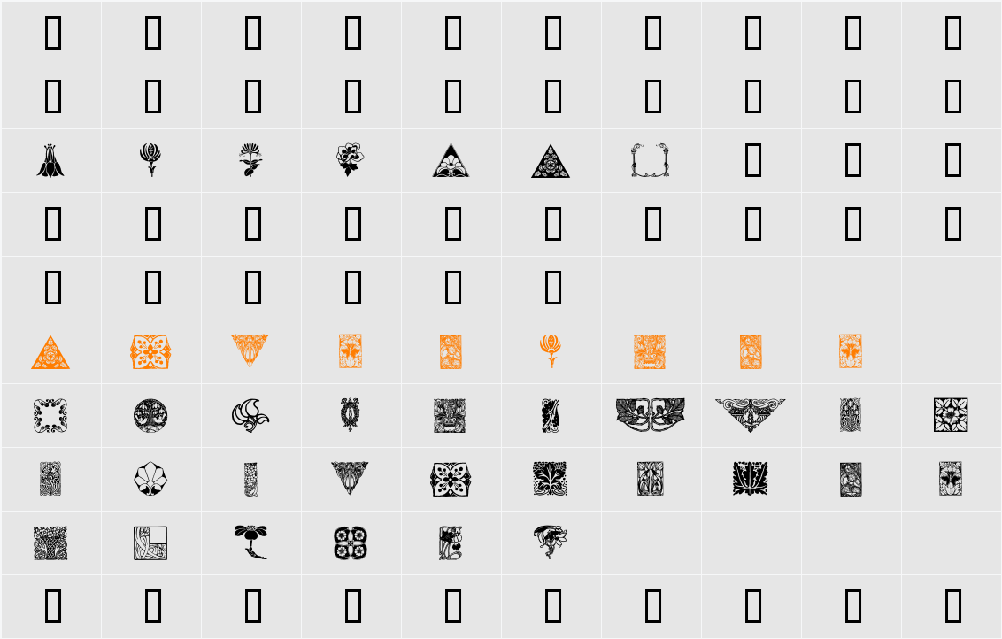 OldFloralIllustration Character Map