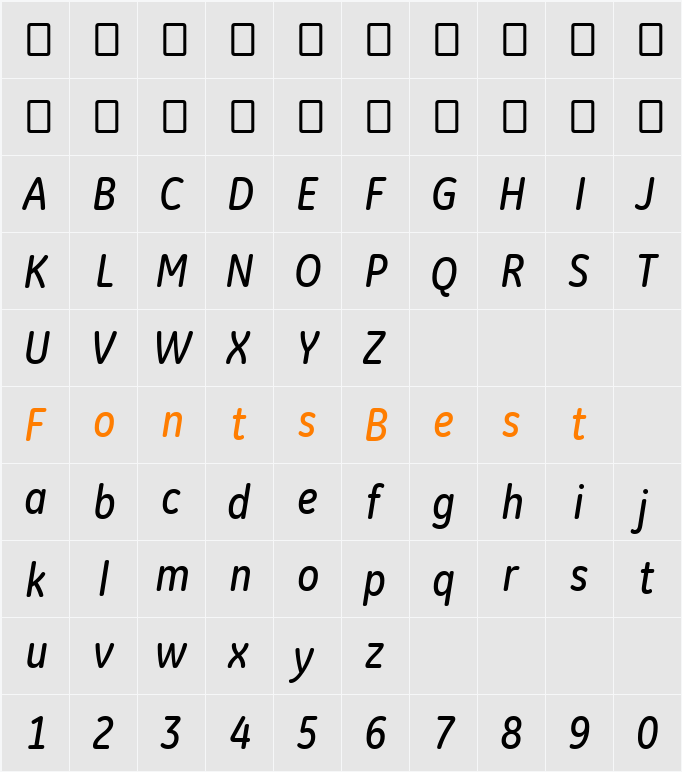 GE Inspira Pitch Cond Character Map