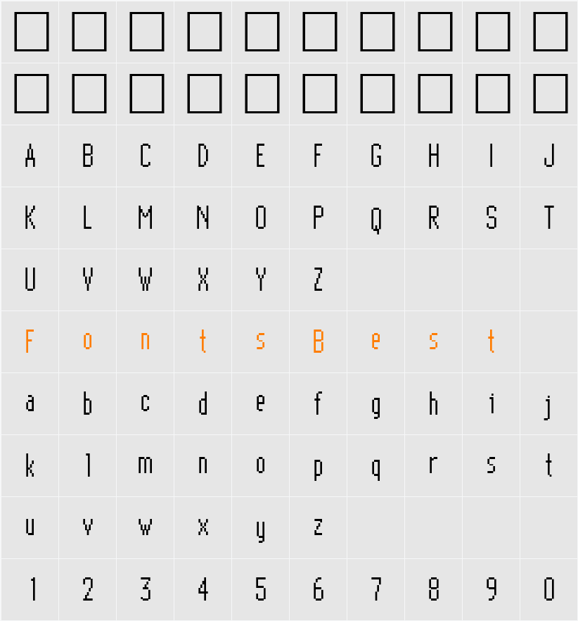Bitmap Elite Character Map