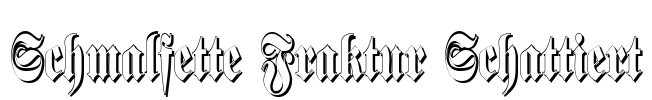 Schmalfette Fraktur Schattiert Font Image