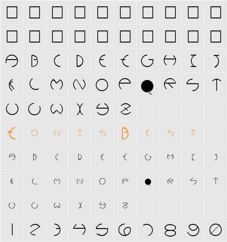 Rounders Character Map