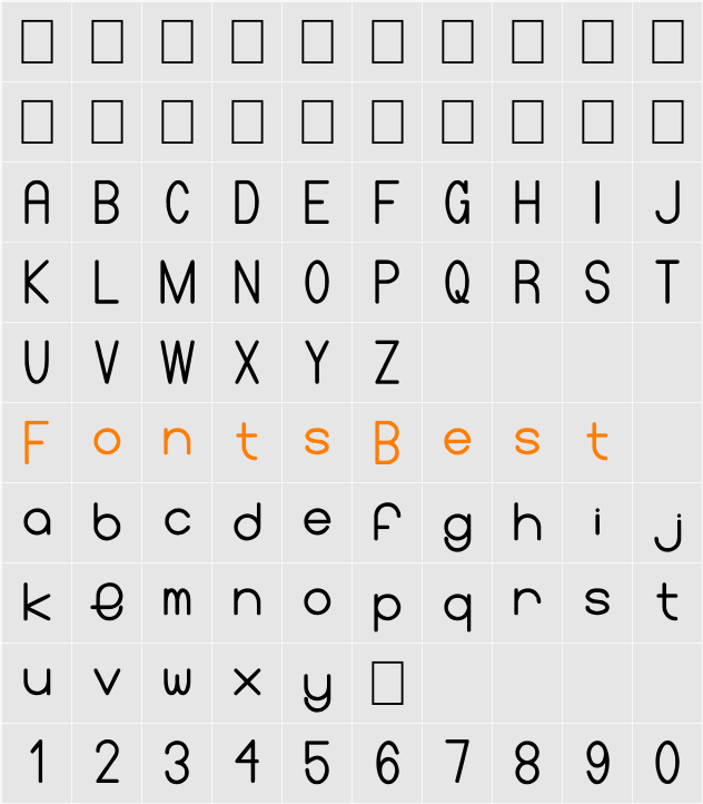 Perfect fonts CarbonChaos Character Map
