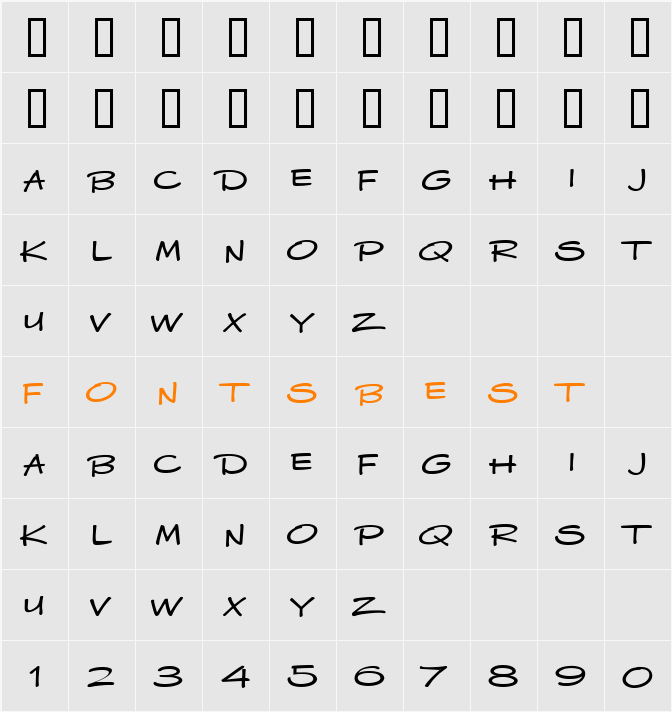 LHF Basher REG Character Map