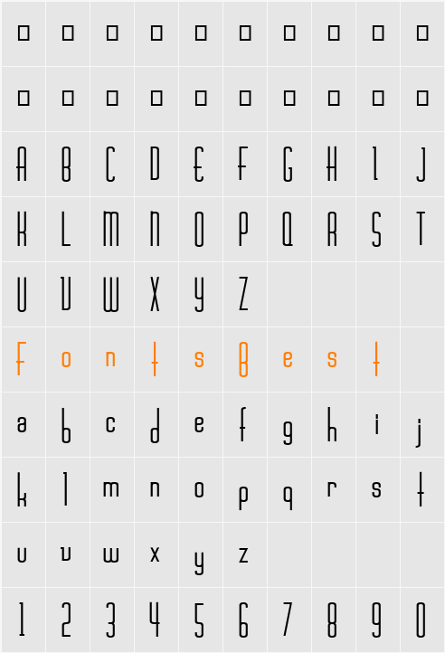 FZ BASIC 44 COND Character Map