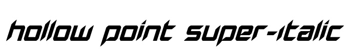 Hollow Point Super-Italic Font Image
