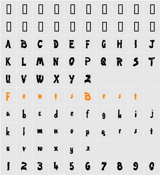 Paint-Condensed Character Map