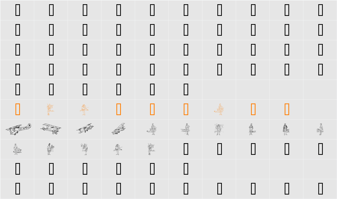 WW1 Planes Character Map