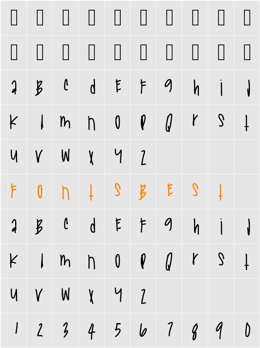 NewArcades Character Map