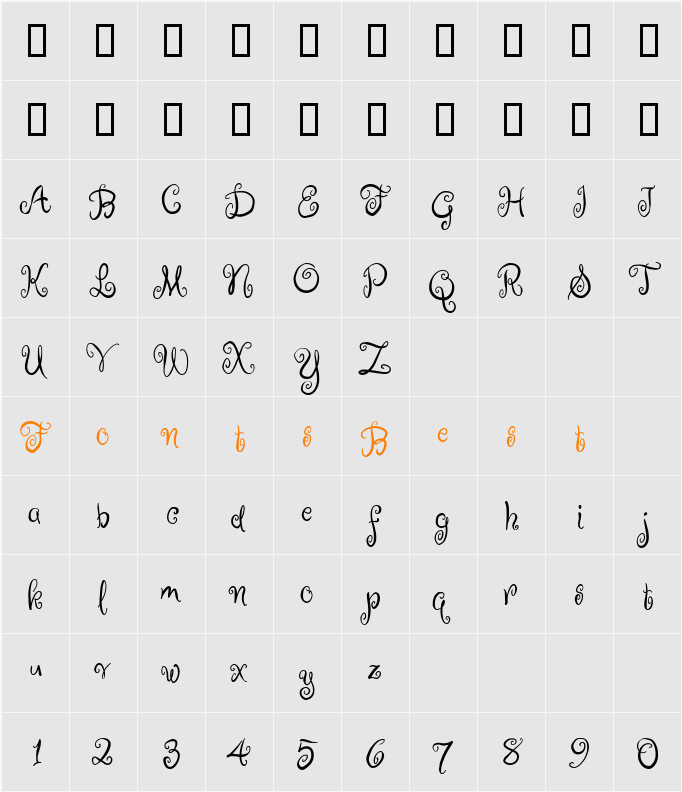 RugeBoogie Character Map