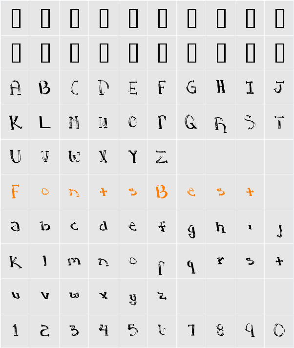 Stopwatch Character Map