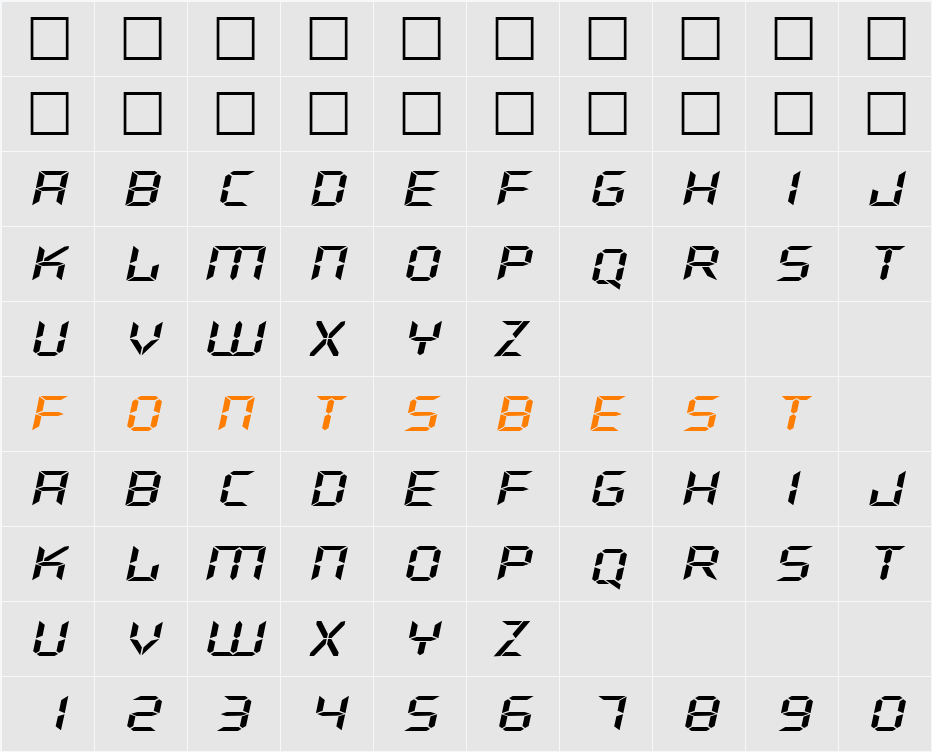 DigifaceWide Character Map