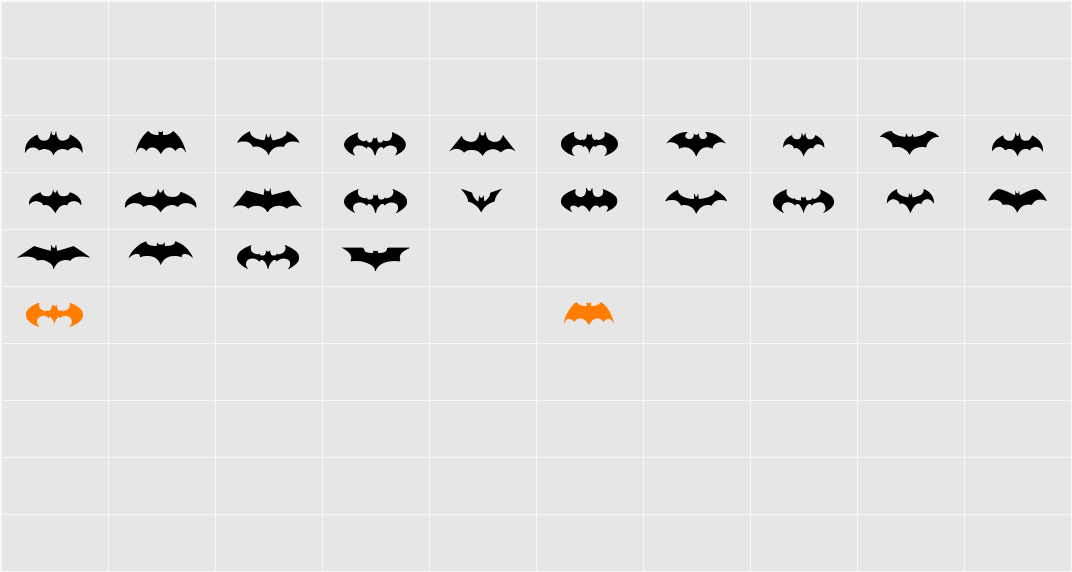 batman logo evolution tfb Character Map