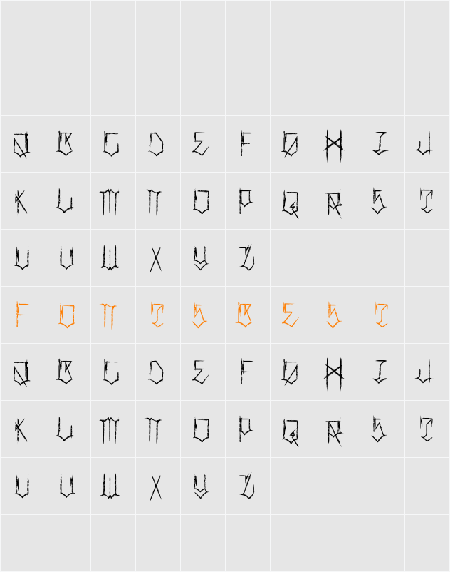 Locals Only Distressed Character Map