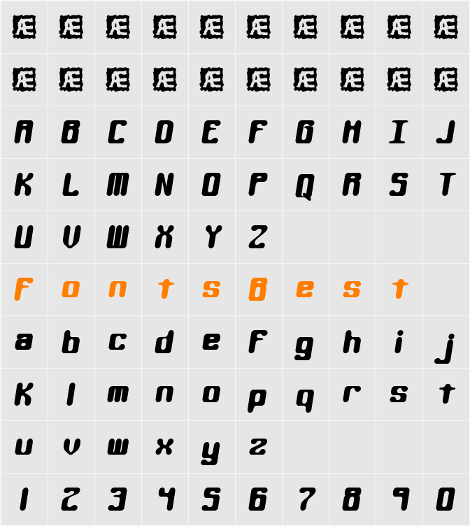 Kaliber Round (BRK) Character Map