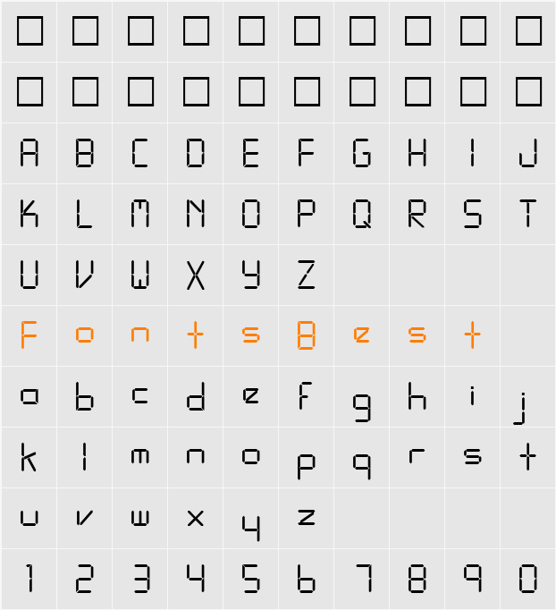 FZ DIGITAL 10 Character Map