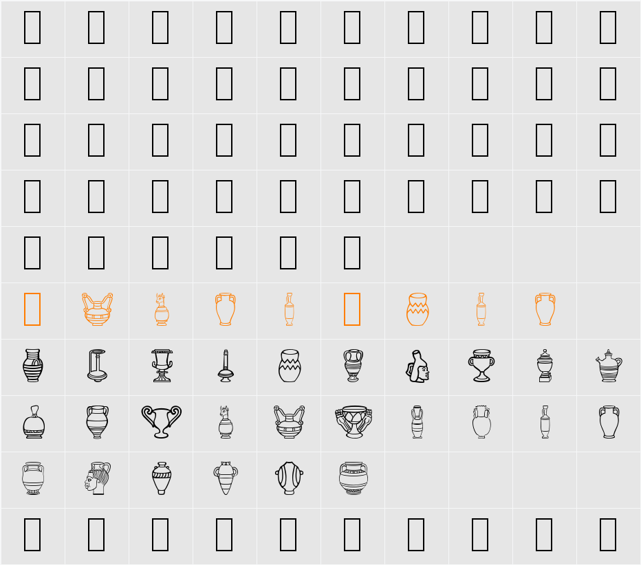 Pretty Pottery Character Map