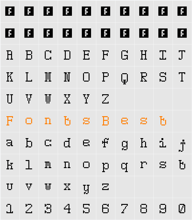 5Pixwriter Character Map
