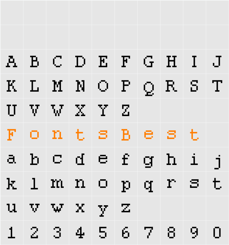 pixolde Character Map