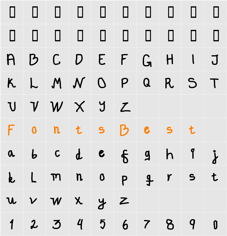 fasty Character Map