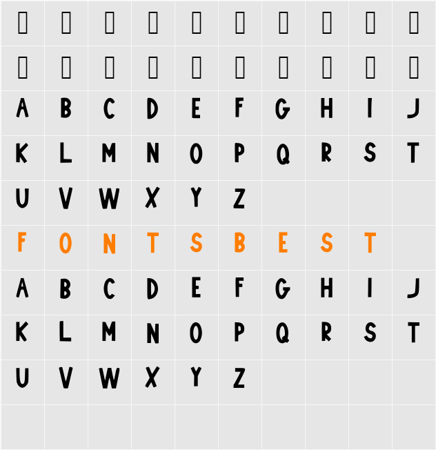 Fonty_McFonterson Character Map