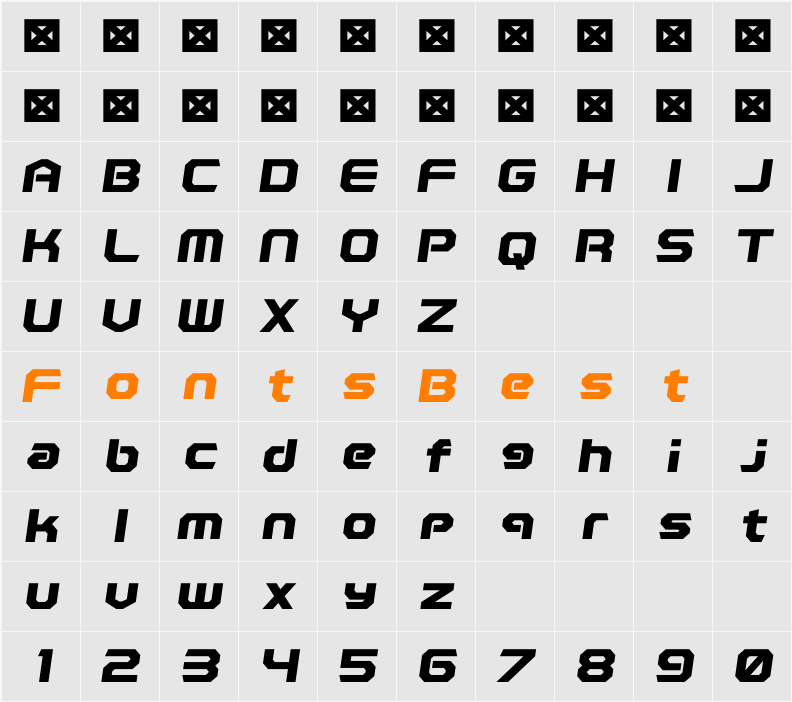 Polentical Neon Character Map