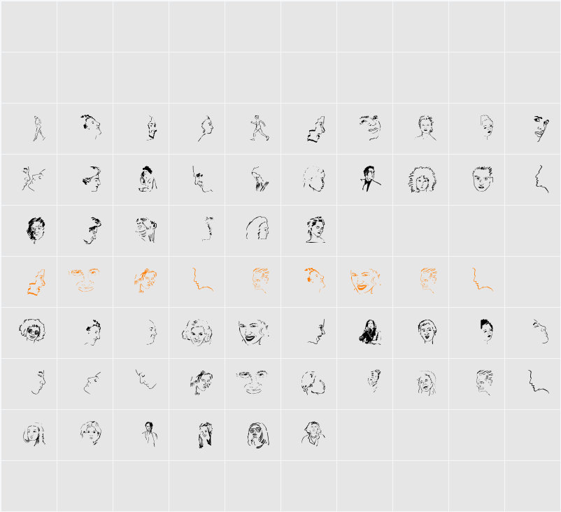 PeopleSketches Character Map